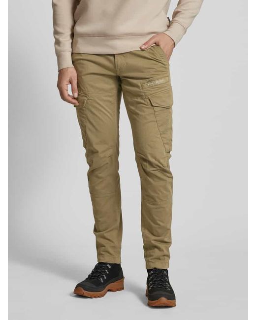PME LEGEND Tapered Fit Cargohose mit Label-Print Modell 'NORDROP' in Natural für Herren