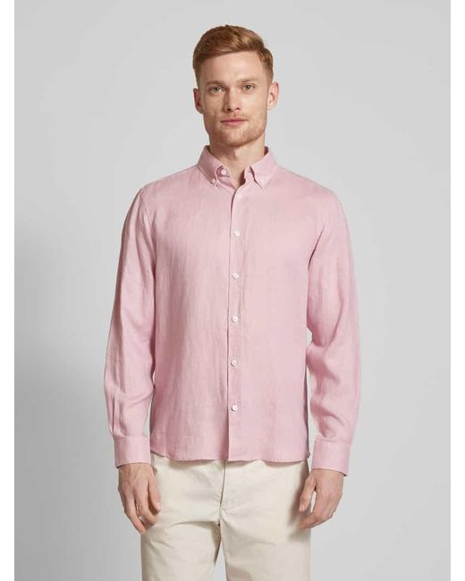 S.oliver Freizeithemd aus Leinen in Pink für Herren
