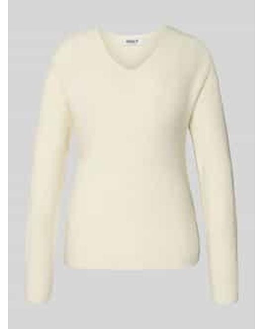 ONLY Regular Fit Gebreide Pullover Met V-Hals, Model 'Camilla' in het Natural