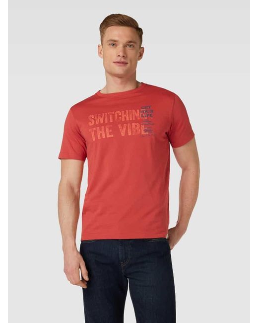 Lerros T-Shirt mit Statement-Print in Red für Herren