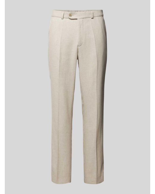 Carl Gross Slim Fit Pantalon Met Persplooien in het Natural voor heren