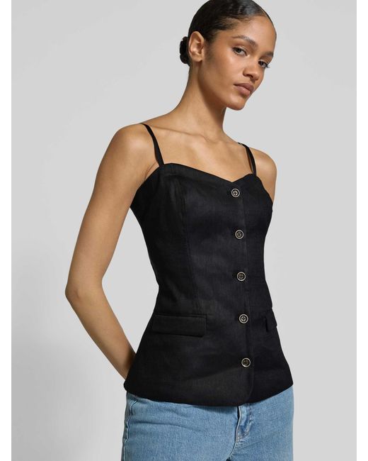 Guess Top Met Bandjes Met Knoopsluiting in het Black