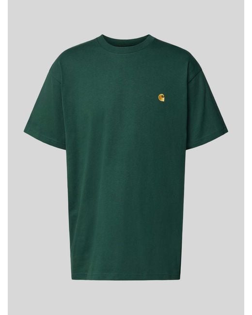 Carhartt T-Shirt mit Label-Stitching Modell 'CHASE' in Green für Herren