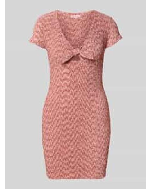 Guess Mini-Jurk Met V-Hals En Knoopdetail, Model 'Naleny' in het Pink