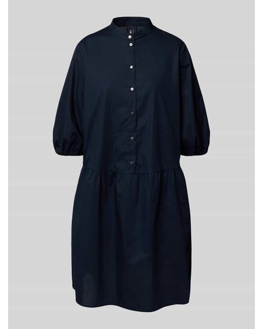 Marc Cain Blue Knielanges Hemdblusenkleid mit Knopfleiste