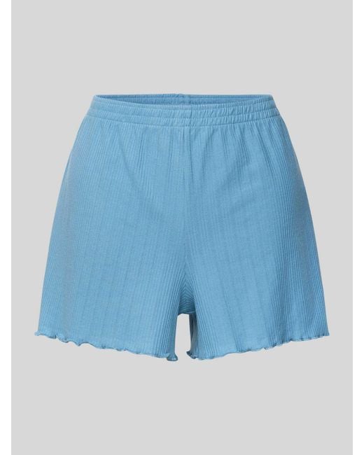 Jake*s Relaxed Fit Korte Pyjamabroek Met Structuurmotief in het Blue
