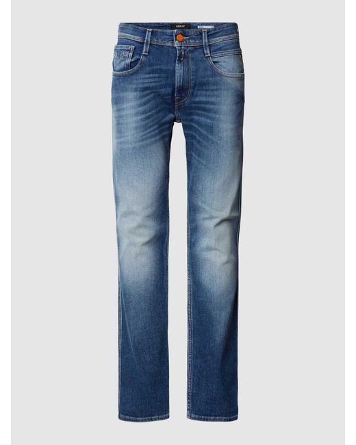 Replay Slim Fit Jeans im 5-Pocket-Design Modell 'Anbass' in Blue für Herren
