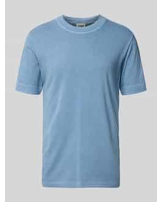 Drykorn T-shirt Met Geribde Ronde Hals in het Blue voor heren