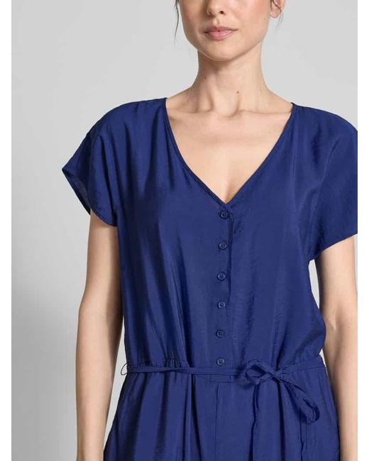 B.Young Blue Jumpsuit mit V-Ausschnitt Modell 'HAILEY'