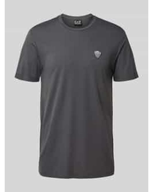 EA7 T-Shirt Van Viscosemix Met Labelpatch in het Gray voor heren