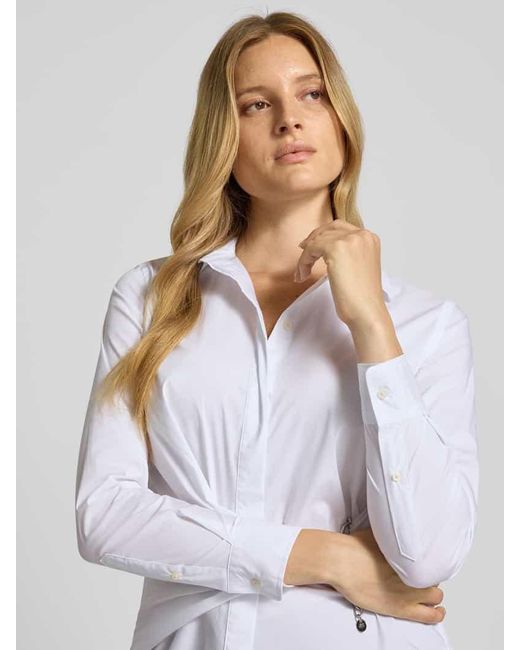 Ralph Lauren White Regular Fit Hemdbluse mit Ketten-Detail Modell 'Coniah'