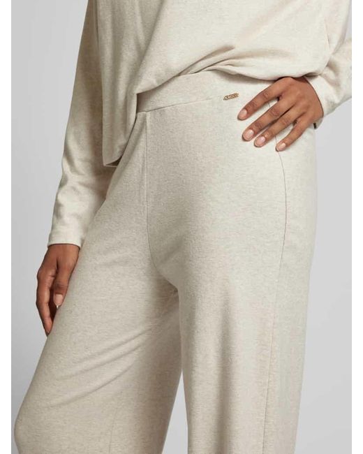 Guess White Wide Leg Stoffhose Mit Label-Applikation Modell 'Elsa'