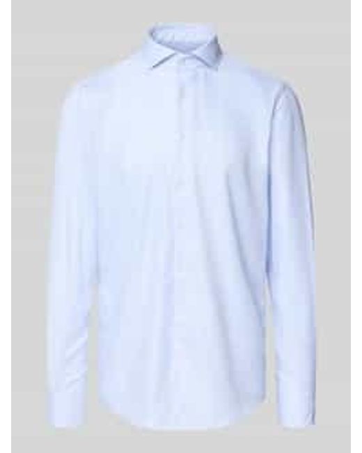 Profuomo Regular Fit Zakelijk Overhemd Met Haaikraag, Model 'Cutaway' in het Blue voor heren