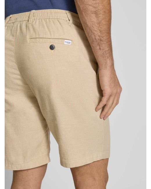SELECTED Korte Regular Fit Broek Met Achterzakken in het Natural voor heren