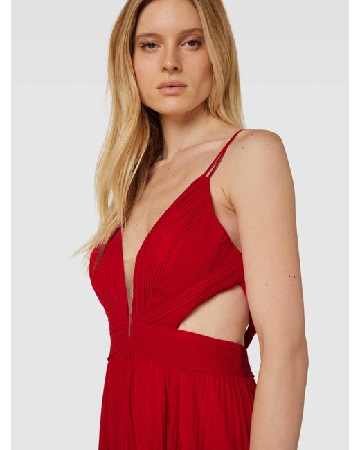 Luxuar Red Abendkleid mit Plisseefalten