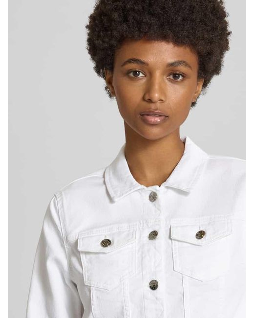 ONLY White Regular Fit Jeansjacke aus Baumwoll-Mix Modell 'WONDER'