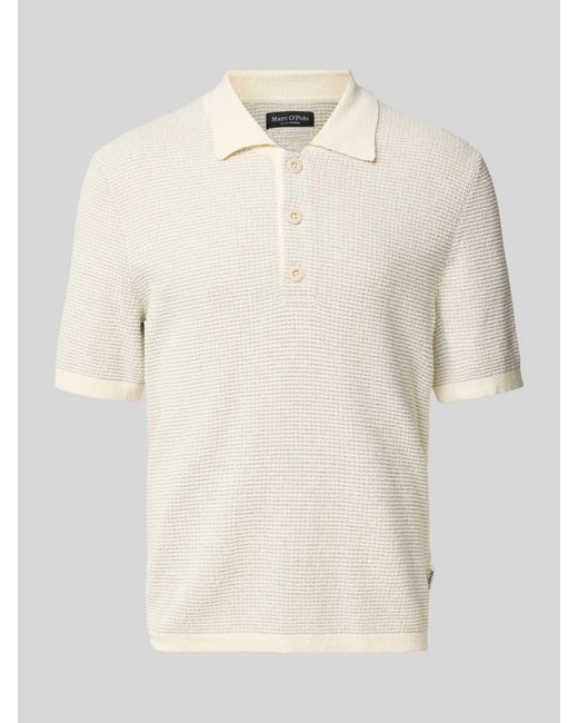 Marc O' Polo Regular Fit Poloshirt Van Katoenmix Met Een Kreukeffect in het Natural voor heren