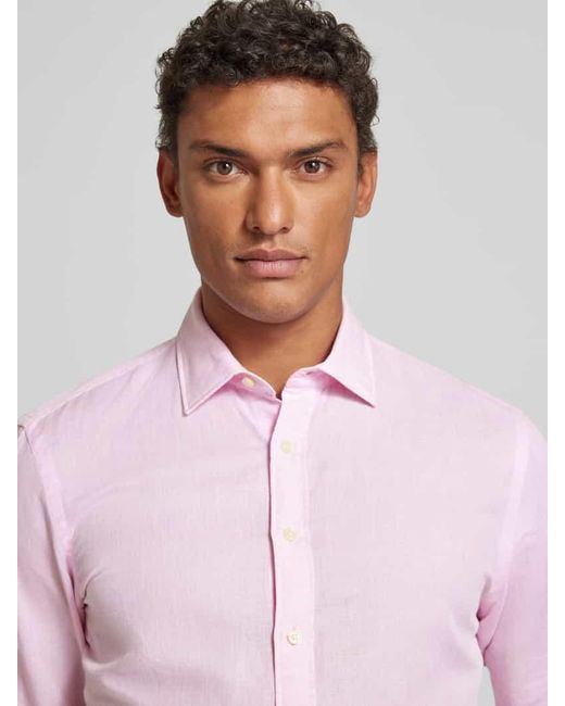 Jake*s Slim Fit Business-Hemd mit Kentkragen in Pink für Herren