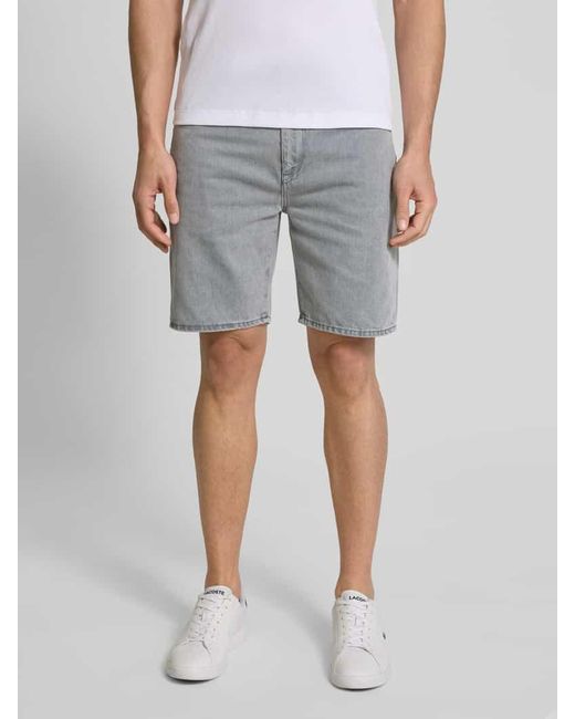 Lacoste Straight Fit Jeansbermudas im 5-Pocket-Design in Gray für Herren