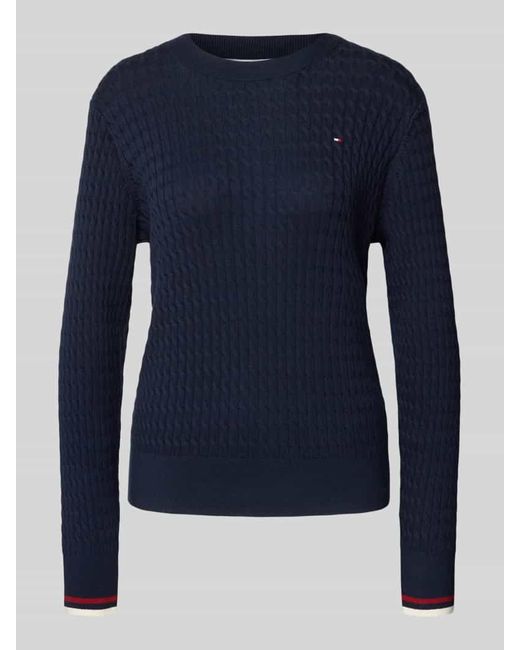 Tommy Hilfiger Blue Regular Fit Pullover aus reiner Baumwolle
