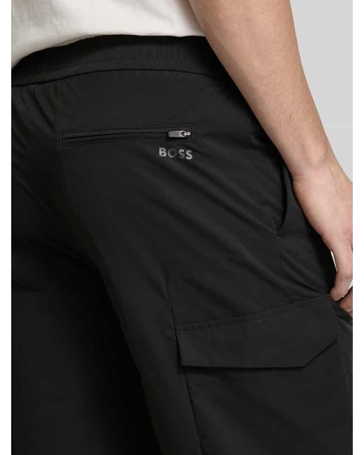 Boss Regular Fit Cargoshorts Mit Elastischem Bund Modell 'Urbanex' in Black für Herren