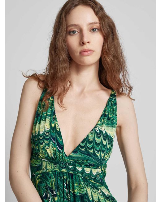 Apricot Maxi-Jurk Met All-Over Motief in het Green