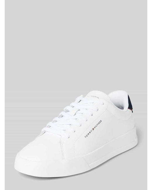 Tommy Hilfiger Low Top Sneaker aus echtem Leder in White für Herren