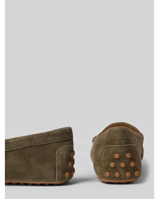 Ralph Lauren Brown Lederslipper mit Label-Applikation Modell 'BARNSBURY'
