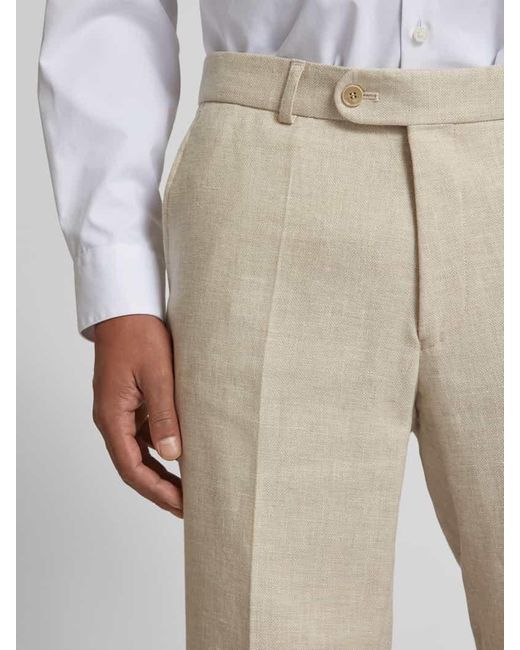 Carl Gross Slim Fit Anzughose mit Bügelfalten Modell 'Shiver' in Natural für Herren