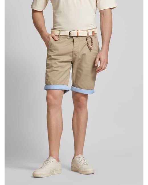 Redefined Rebel Regular Fit Shorts mit Gürtel in Flecht-Optik Modell 'MAGNUS' in Natural für Herren