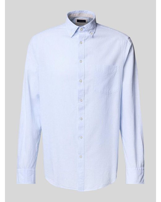 Christian Berg Men Regular Fit Vrijetijdsoverhemd Met Button-downkraag in het Blue voor heren