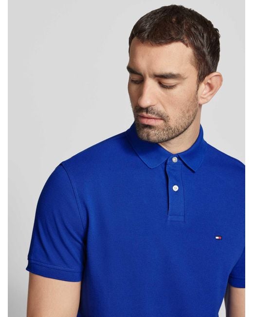 Tommy Hilfiger Regular Fit Poloshirt Van Katoenmix in het Blue voor heren