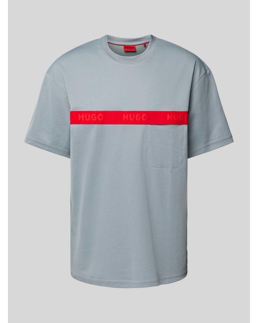 HUGO T-Shirt mit Label-Print Modell 'Dechilo' in Gray für Herren