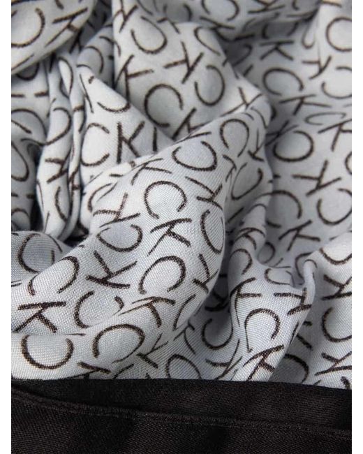 Calvin Klein Black Schal mit Label-Muster