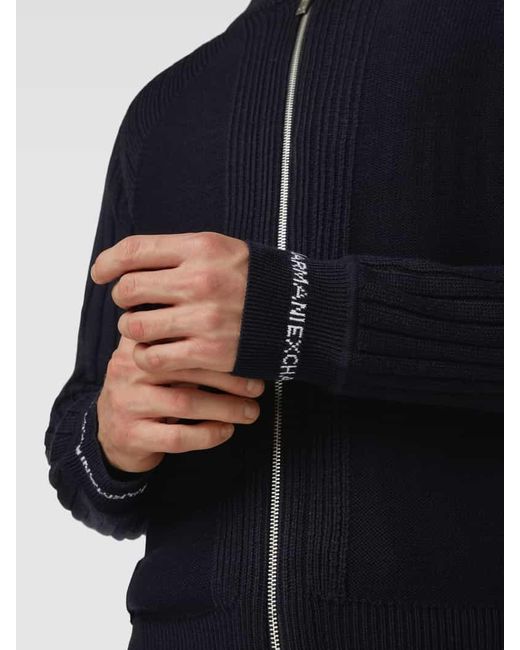 Armani Exchange Strickjacke mit Stehkragen in Blue für Herren