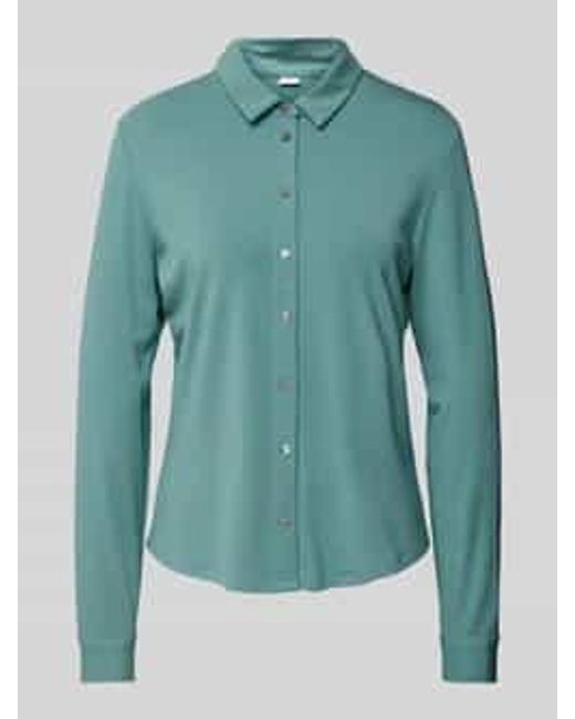 S.oliver Shaped Fit Blouse Met Lange Mouwen Van Viscosemix Met Overhemdkraag En Knoopsluiting in het Green