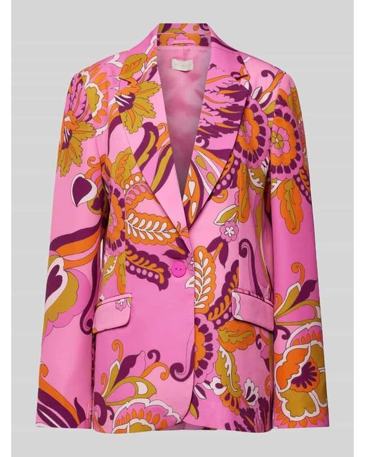 Milano Italy Blazer mit Allover-Muster und Pattentaschen in Pink für Herren