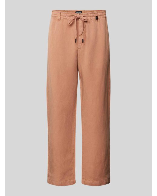 Strellson Regular Fit Chino Met Elastische Band, Model 'Saturn' in het Natural voor heren