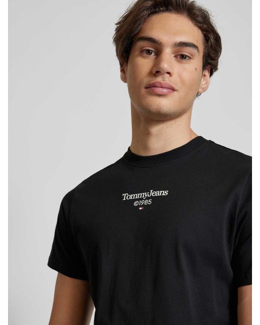 Tommy Hilfiger T-Shirt mit Label-Print in Black für Herren