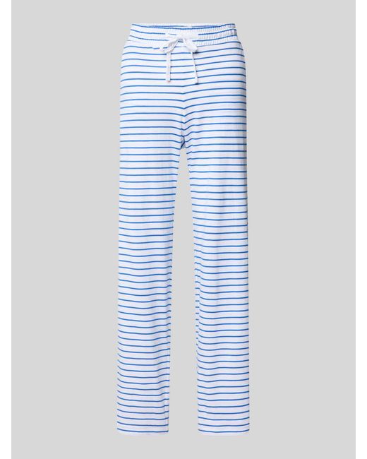 Christian Berg Women Regular Fit Pyjamabroek Met Tunnelkoord in het Blue