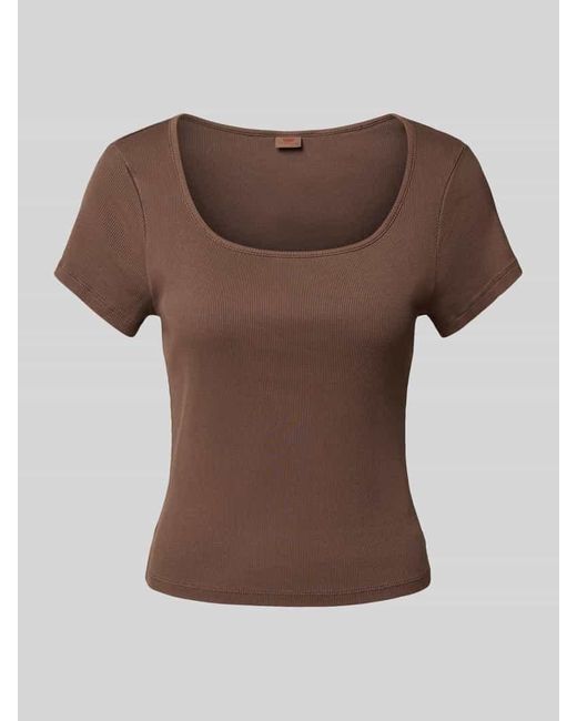 Levi's Brown T-Shirt mit Karree-Ausschnitt
