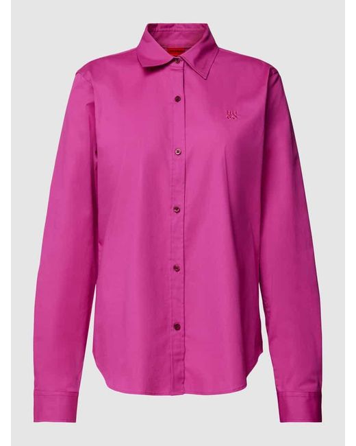 HUGO Pink Hemdbluse mit Label-Stitching Modell 'THE ESSENTIAL'