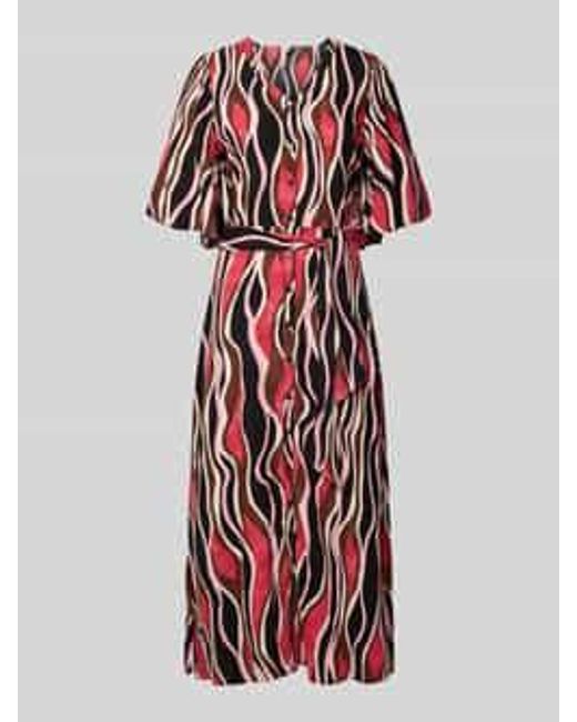Soya Concept Regular Fit Midi-Jurk Van Pure Viscose Model 'Cammi' in het Red