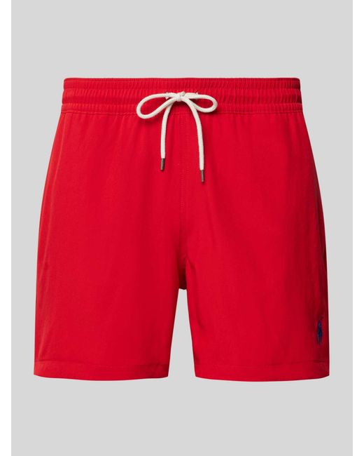 Polo Ralph Lauren Zwembroek Met Logostitching in het Red voor heren
