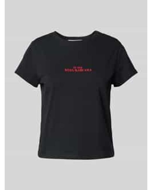 Review T-shirt Met Statementstitching in het Black
