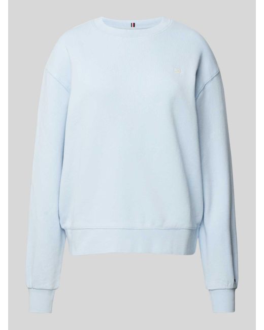 Tommy Hilfiger Sweatshirt Met Logostitching in het Blue