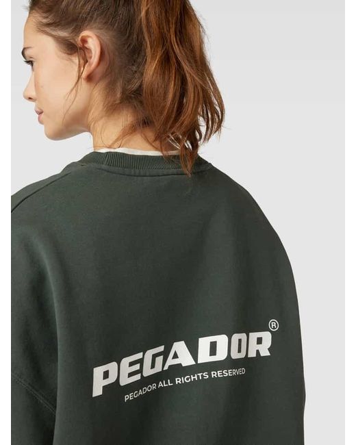 PEGADOR Green Oversized Sweatshirt mit Label-Print Modell 'AELVA'