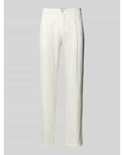 Marc O' Polo Tapered Linnen Broek Met Bandplooi, Model 'Osby Jogger' in het White voor heren