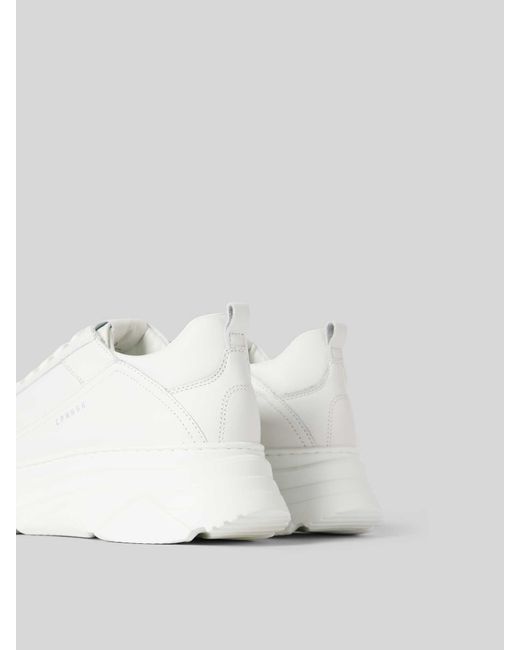 COPENHAGEN White Sneaker aus echtem Leder mit Label-Print