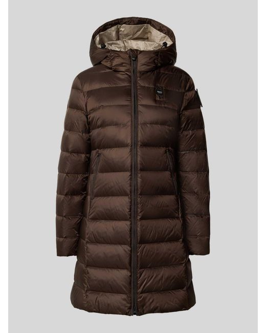 Blauer Usa Lange Donsjas Met Capuchon, Model 'Agnes' in het Brown